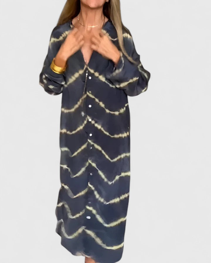 Amelie™ | Eleganta Boho Svītrainā Maxi Kleita