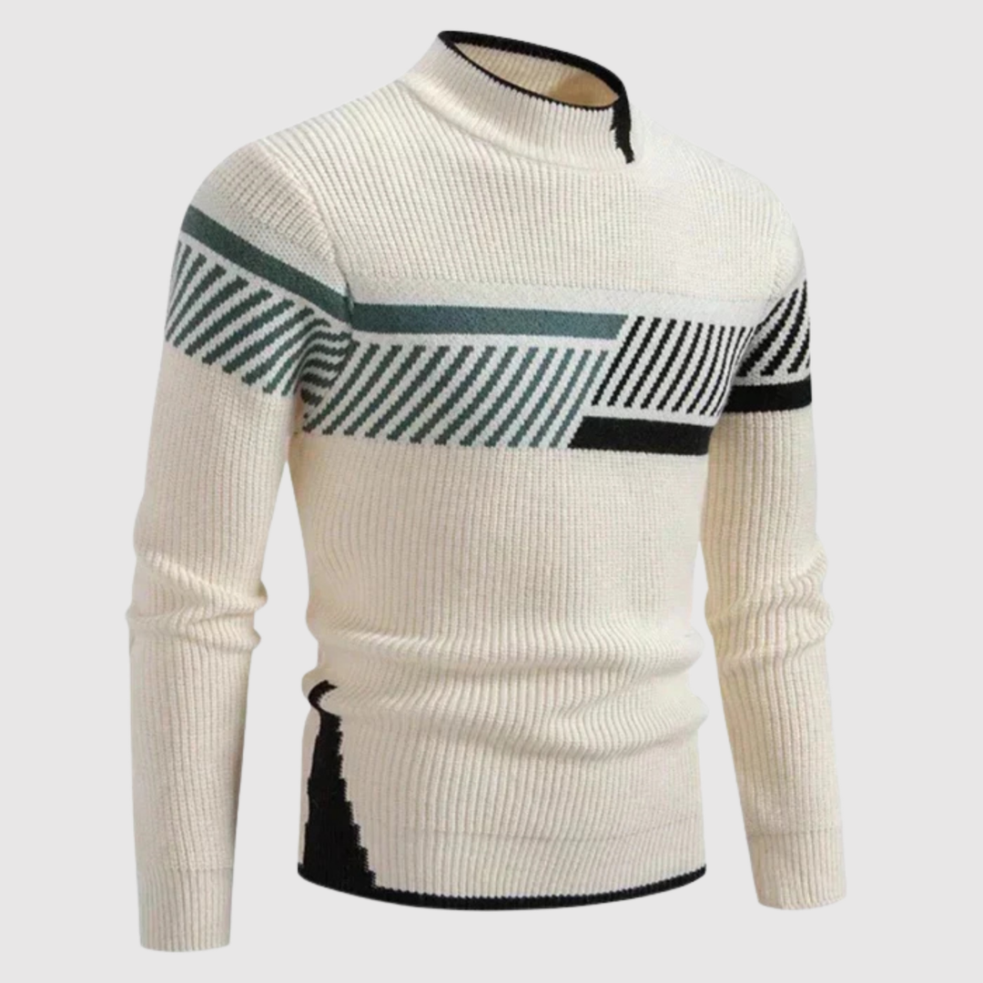 Klaus – Adīts džemperis ar moderno ģeometrisko rakstu