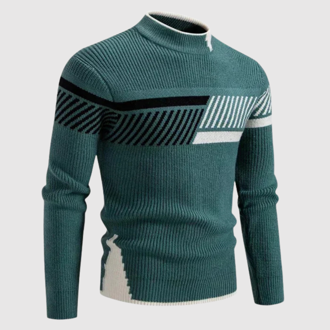 Klaus – Adīts džemperis ar moderno ģeometrisko rakstu