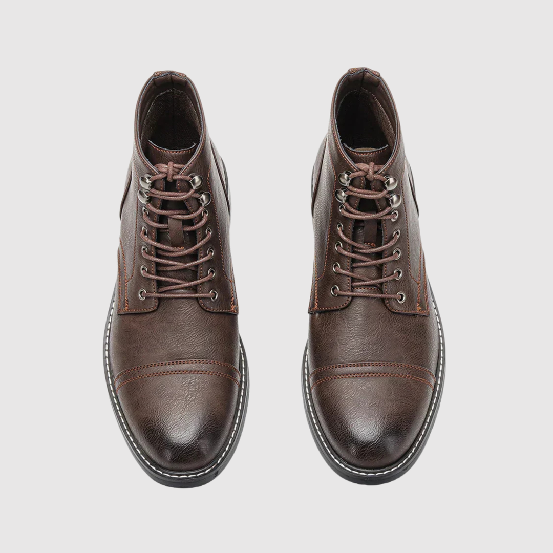 Henrik – Ādas zābaki Brūnā Elegancē un Zīda Apdarē