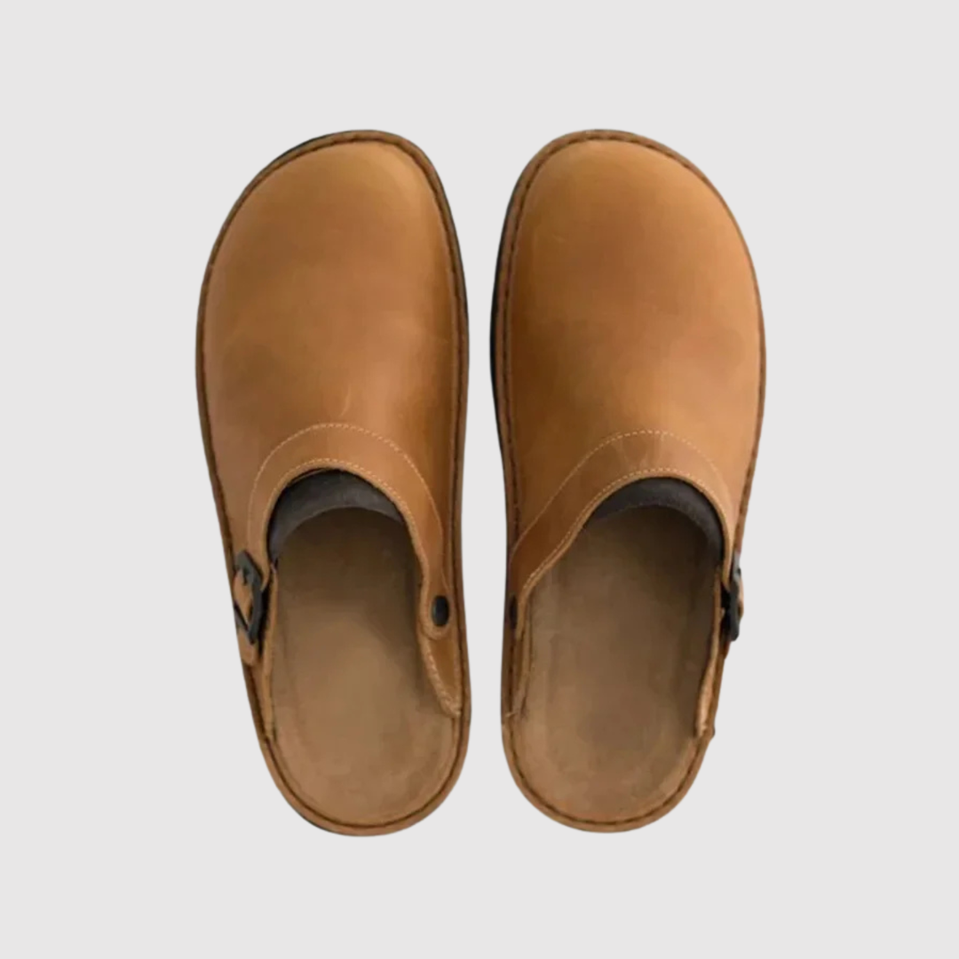 Henrik – Komforta Ādas Koka Kurpes ar Regulējamu Siksniņu