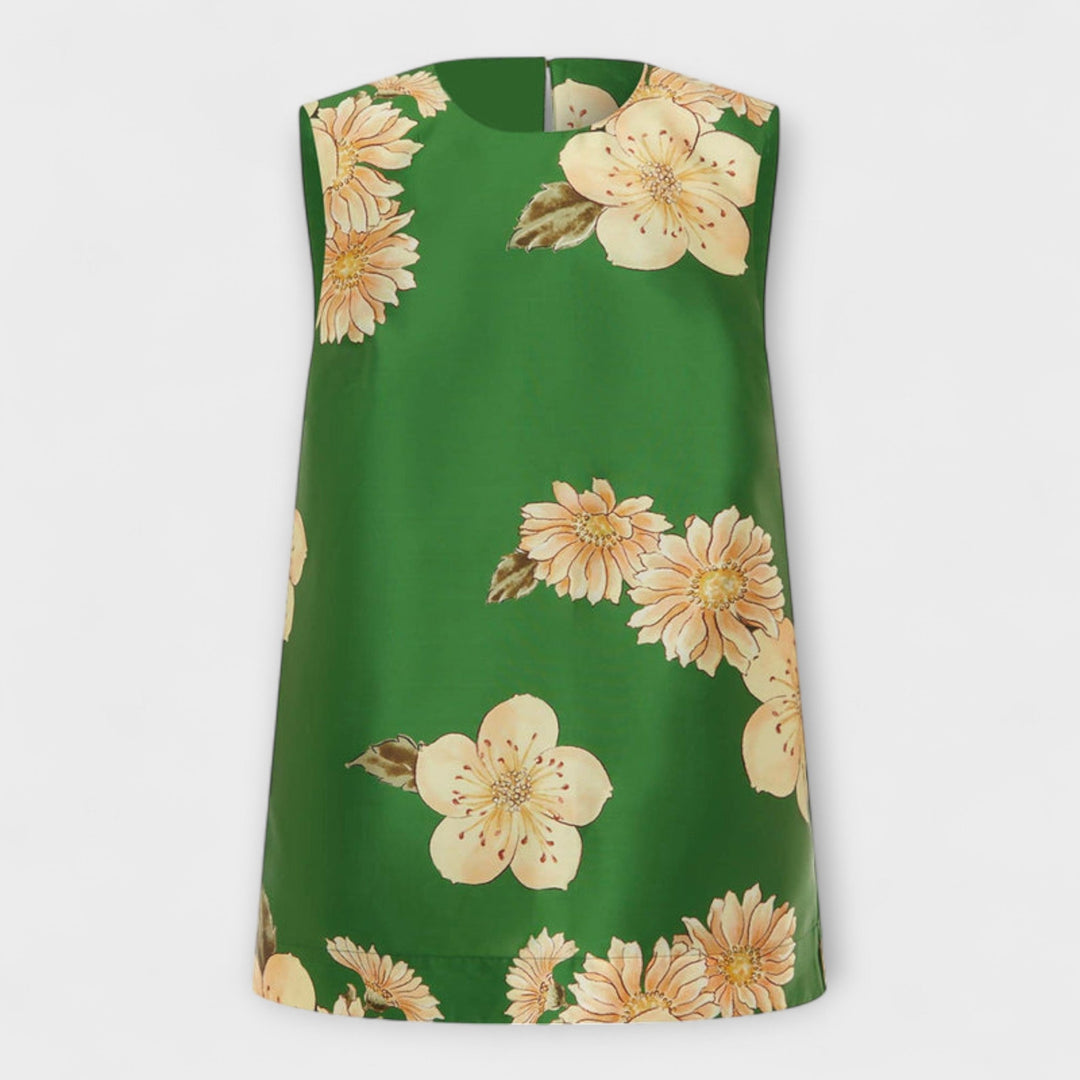 Clea - Strapless jumpsuit salvijas krāsā