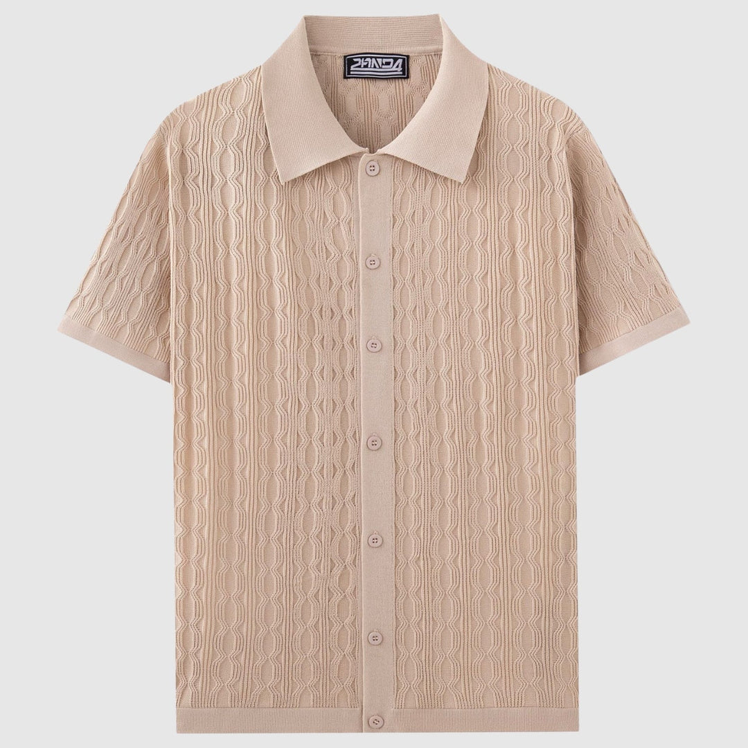 Emils – Moderns īsām piedurknēm adīts krekls ar stilīgu dizainu