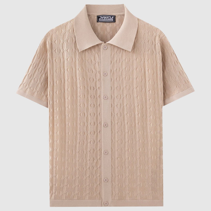 Emils – Moderns īsām piedurknēm adīts krekls ar stilīgu dizainu