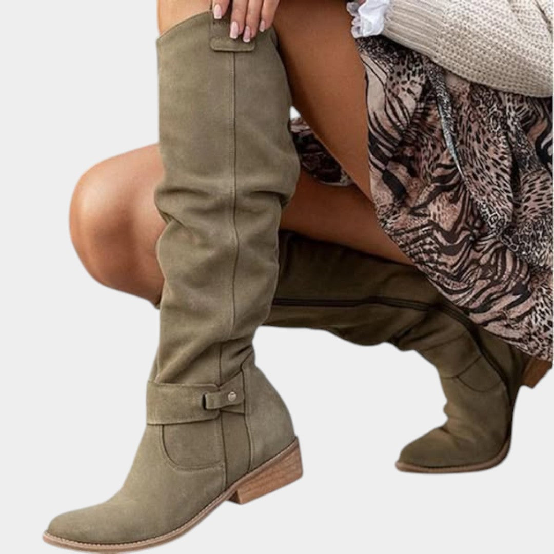 Elīna – Silti un ērti zamša zābaki sievietēm