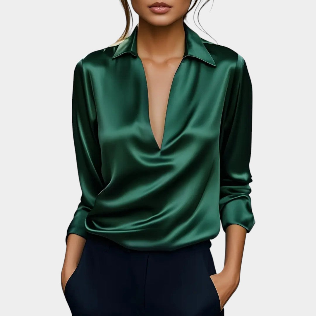 Daina – Premium Satīna V-veida Blūze