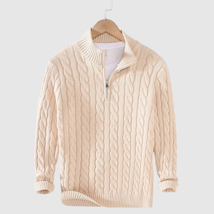 Klaus – Džemperis ar kabelu rakstu un rāvējslēdzēju