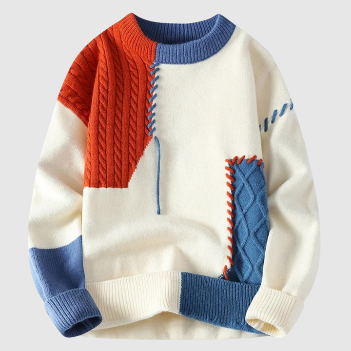 Klaus – Krāsains džemperis ar patchwork detaļām
