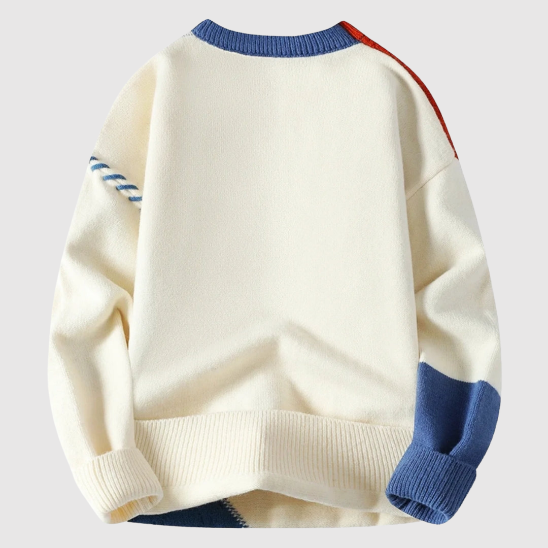 Klaus – Krāsains džemperis ar patchwork detaļām