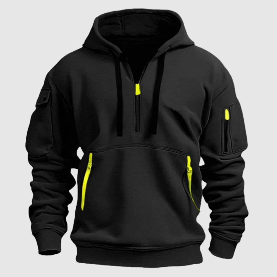 Klaus - Sportiska kapuce ar rāvējslēdzēju un kabatu