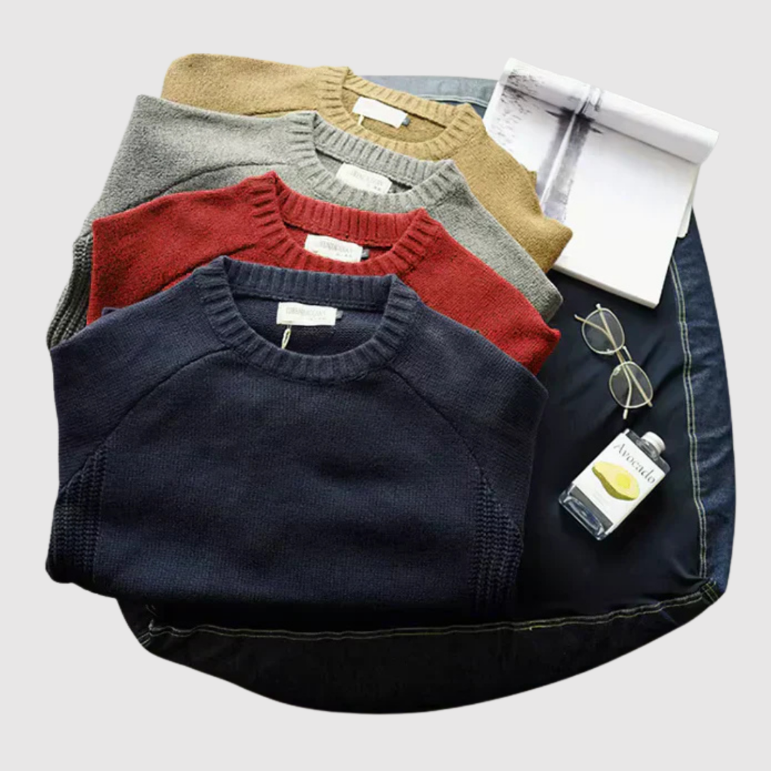 Klaus – Adīts džemperis ar zamša elkoņu ieliktņiem