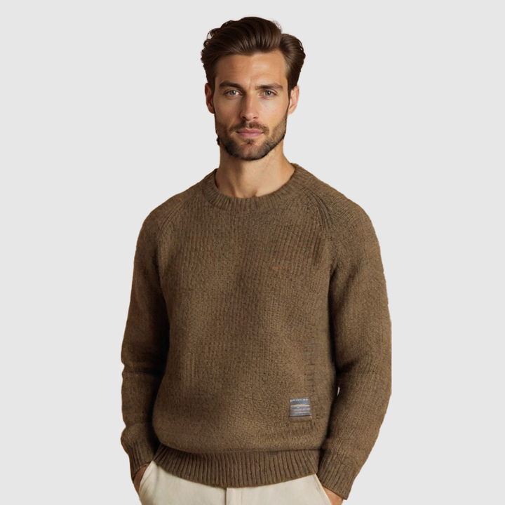 Klaus – Adīts džemperis ar zamša elkoņu ieliktņiem