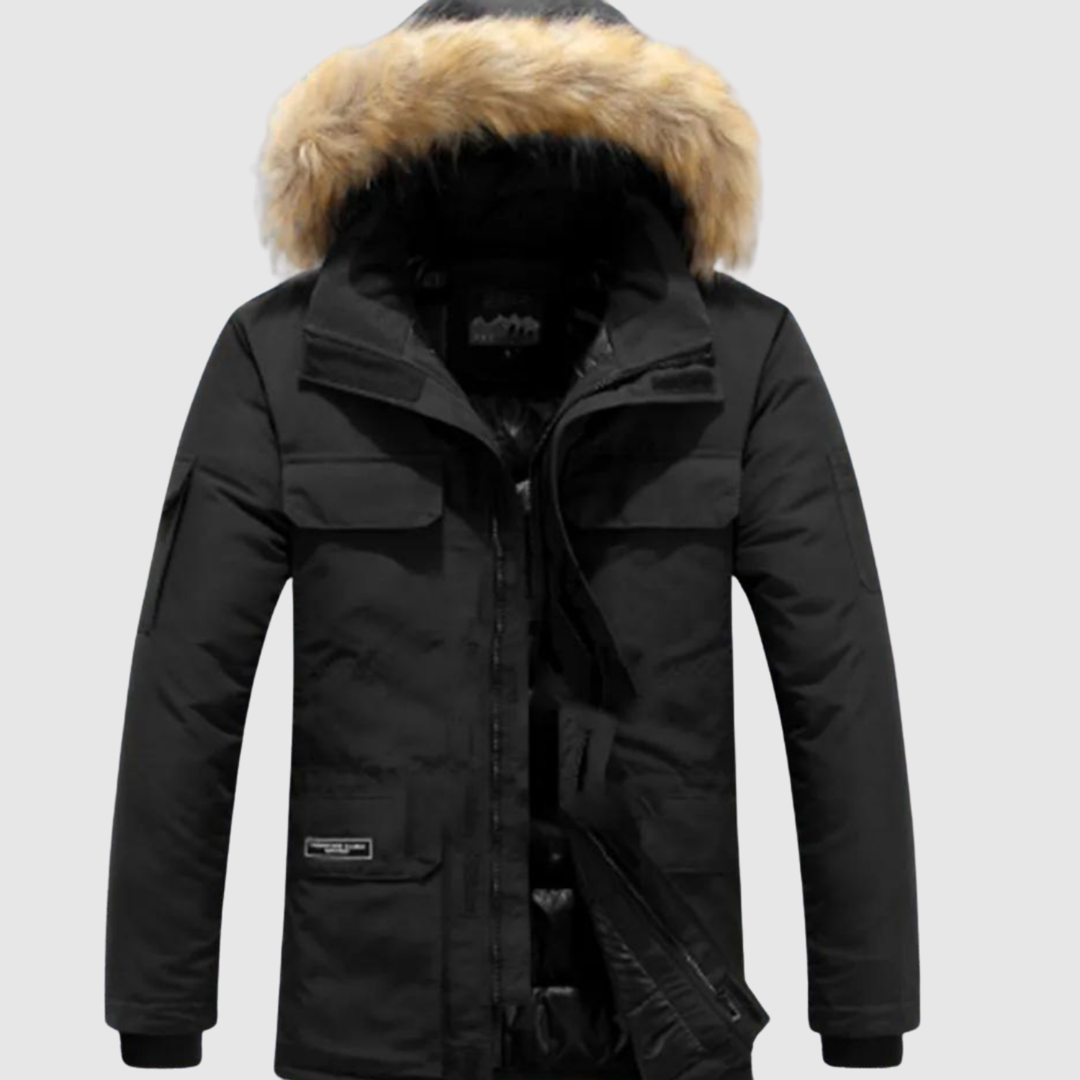 Nikolaj – Ziemas parka ar mākslīgās ādas apdari un termo oderi