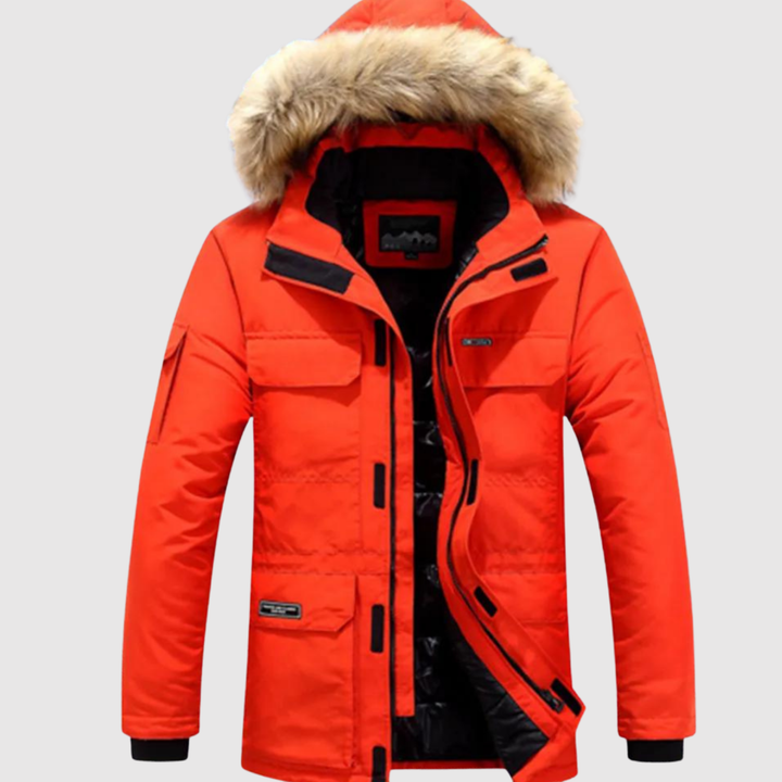 Nikolaj – Ziemas parka ar mākslīgās ādas apdari un termo oderi