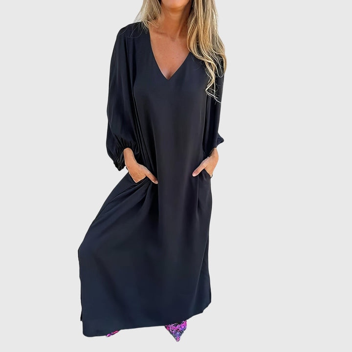 Carol™ - Garā Boho Kleita ar Kabatām