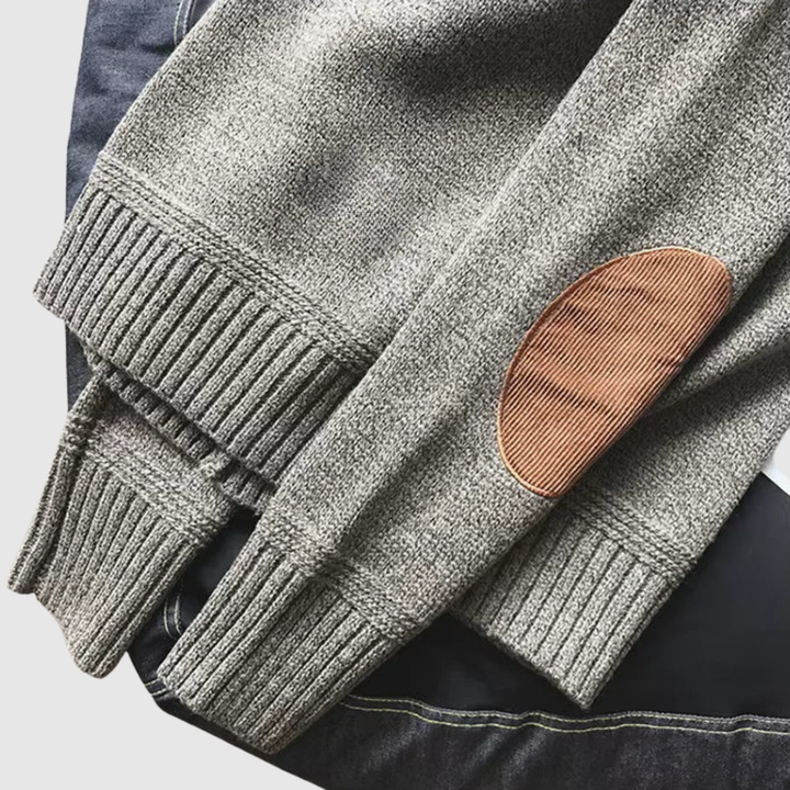 Klaus – Adīts džemperis ar zamša elkoņu ieliktņiem