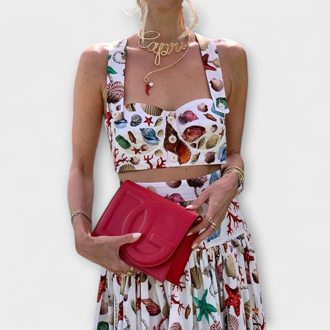 Heather - Stilīgs divdaļīgs komplekts ar svārkiem