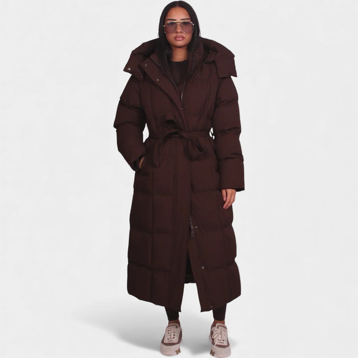 Ilga - Garš Pufīgs Mētelis ar Jostu