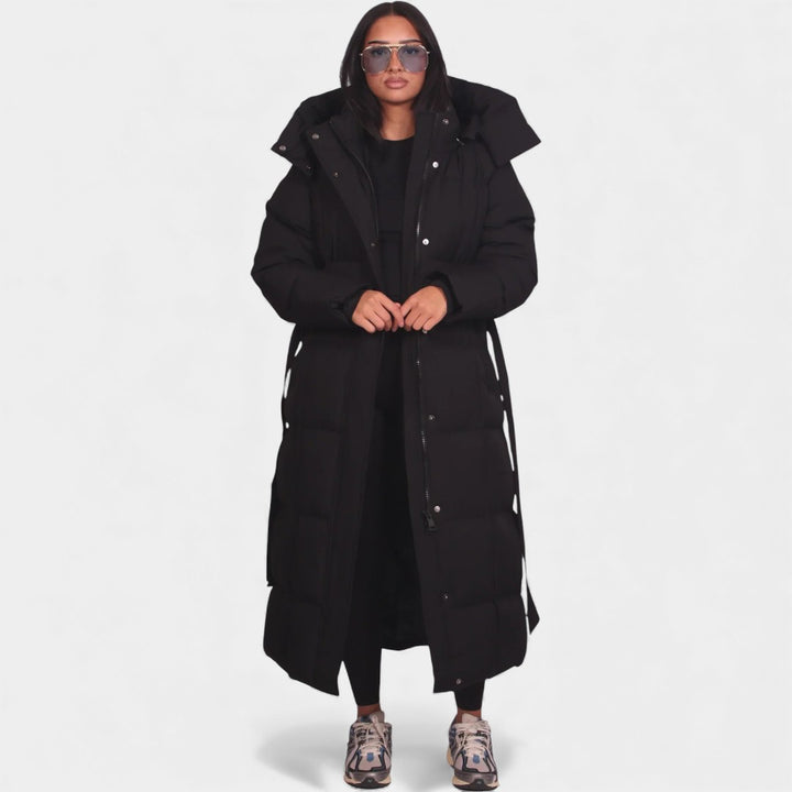 Ilga - Garš Pufīgs Mētelis ar Jostu