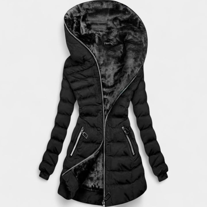 Elza – Kažokādas oderēts dūnu mētelis