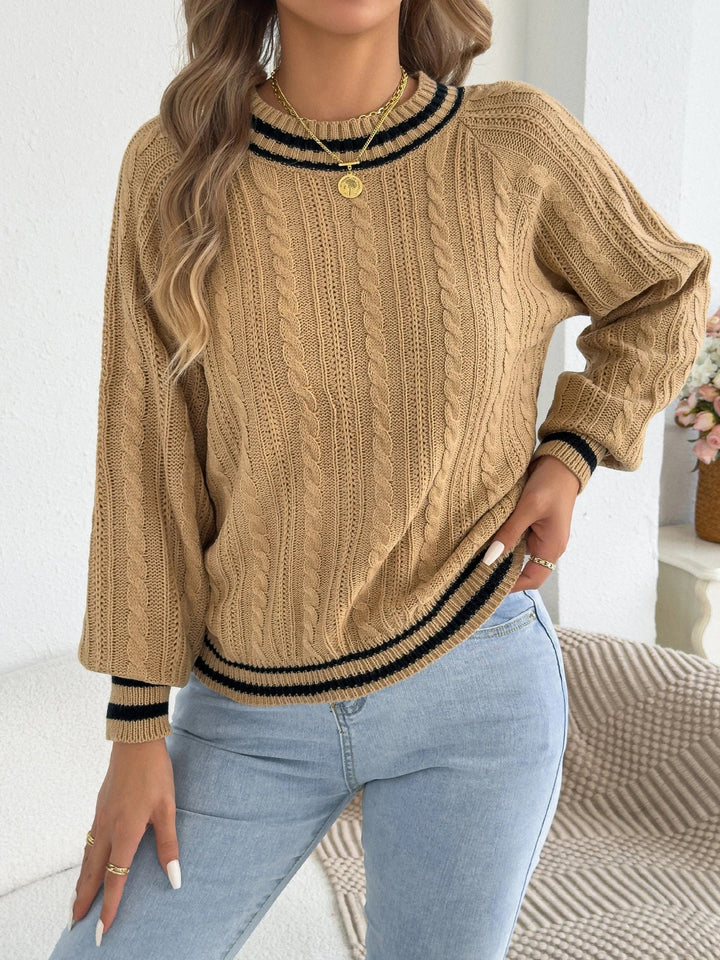 Krāsu Bloku Strīpu Adīts Džemperis