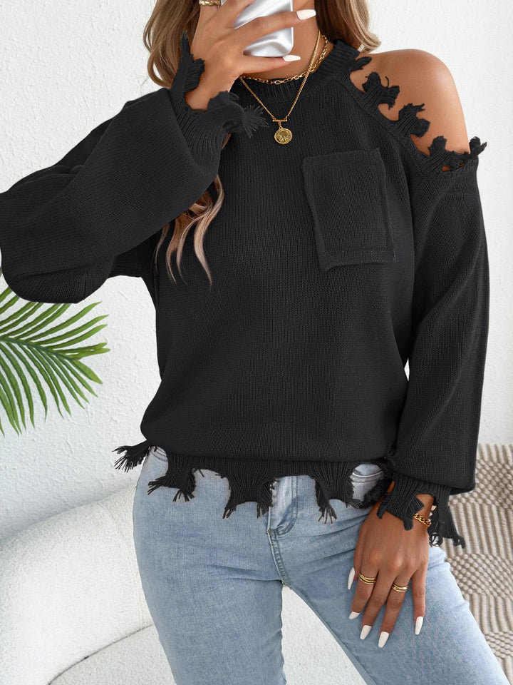 Plecu bez piedurknēm ar pušķiem džemperis