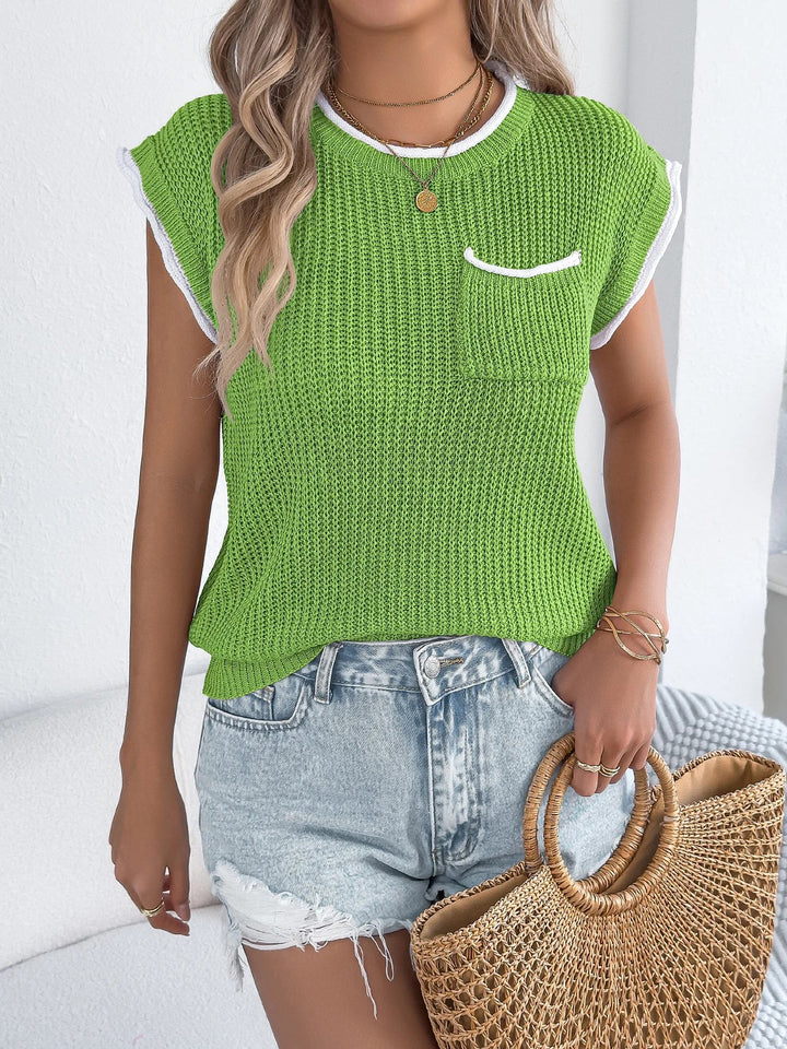 Stripe bez piedurknēm adīts puloveris