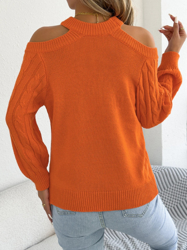 Plecu Atsegts Izgriezts Lanterna Piedurkņu Džemperis