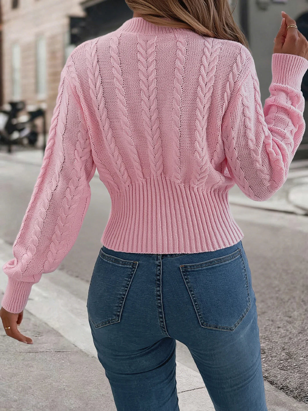Twist Knit Mock Neck Sweater