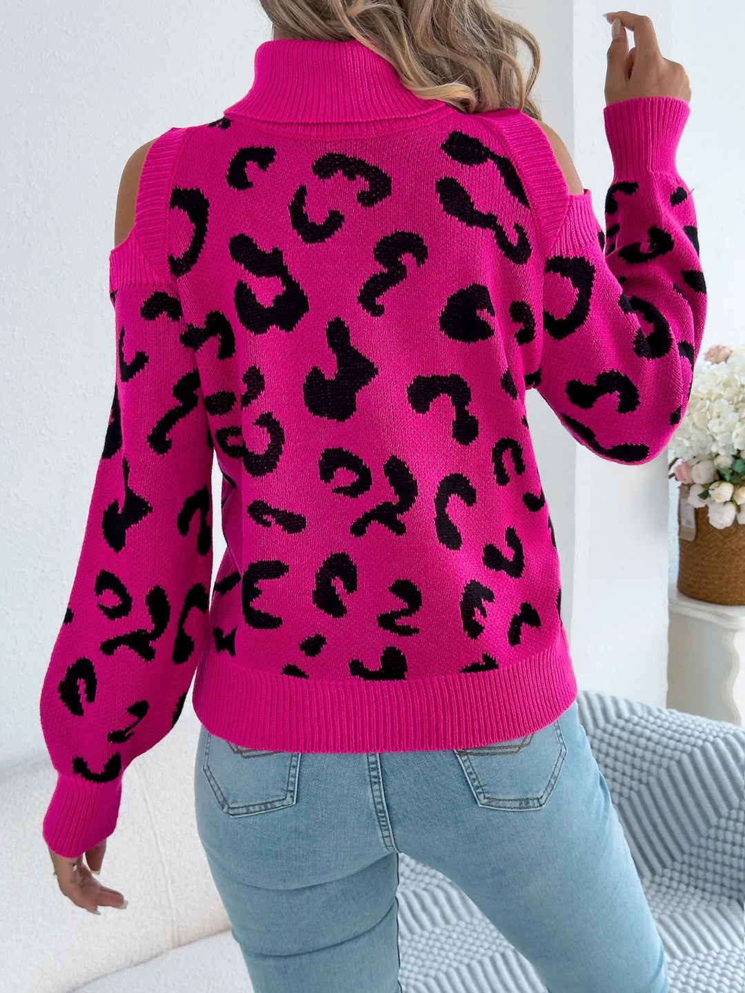 Plekstās Leoprinta Adītais Džemperis
