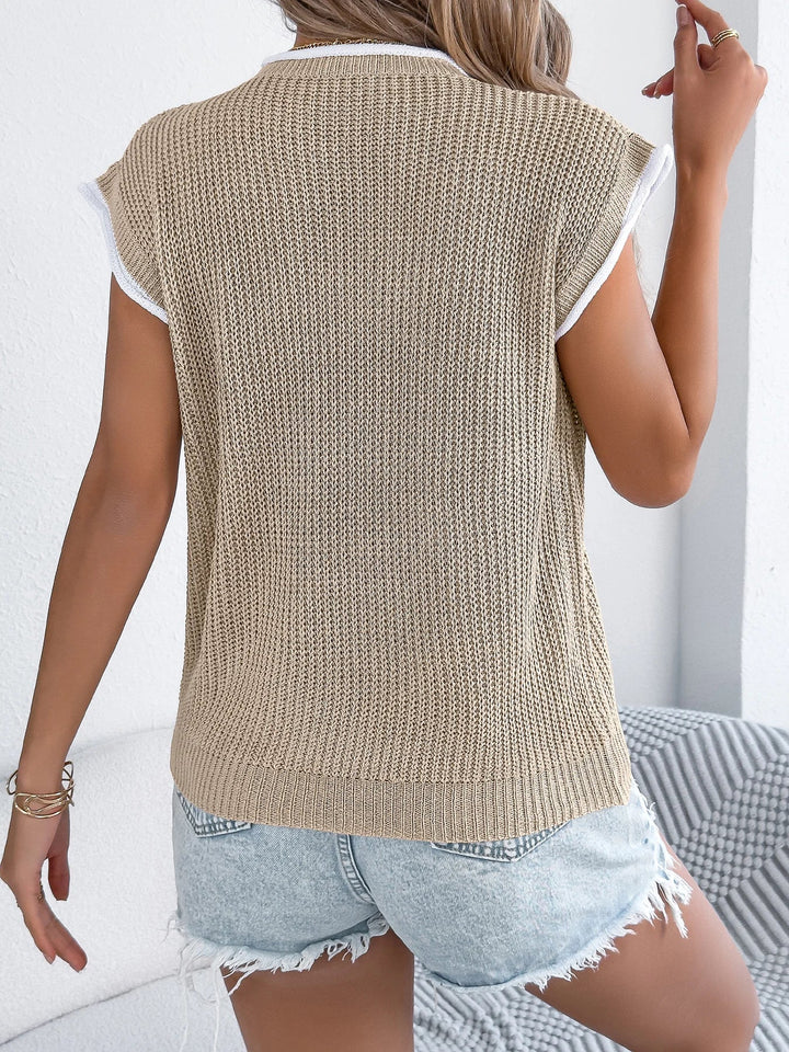 Stripe bez piedurknēm adīts puloveris