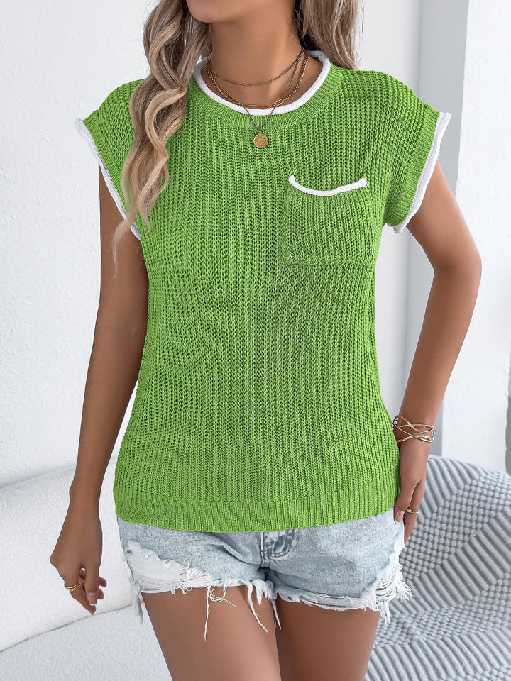 Stripe bez piedurknēm adīts puloveris