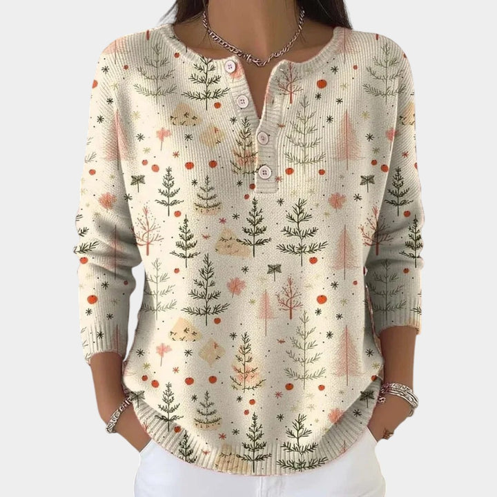 Anete – Ziemassvētku džemperis ar pogām