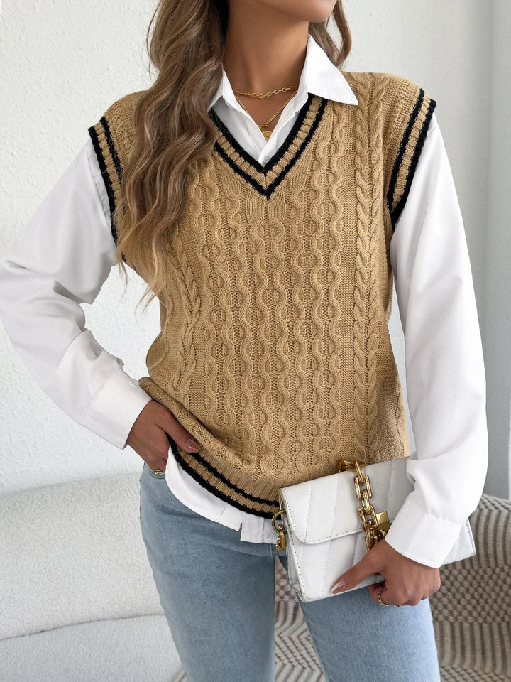 Krāsu Bloku Svītrainā Vestē