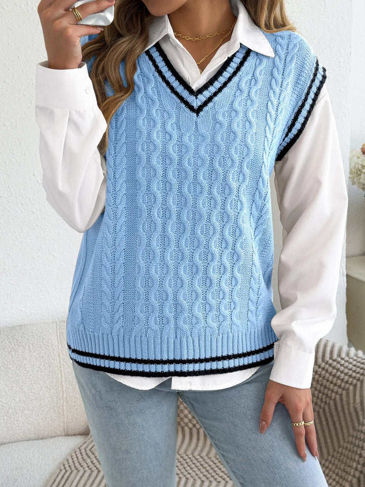 Krāsu Bloku Svītrainā Vestē