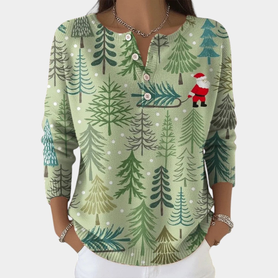 Anete – Ziemassvētku džemperis ar pogām