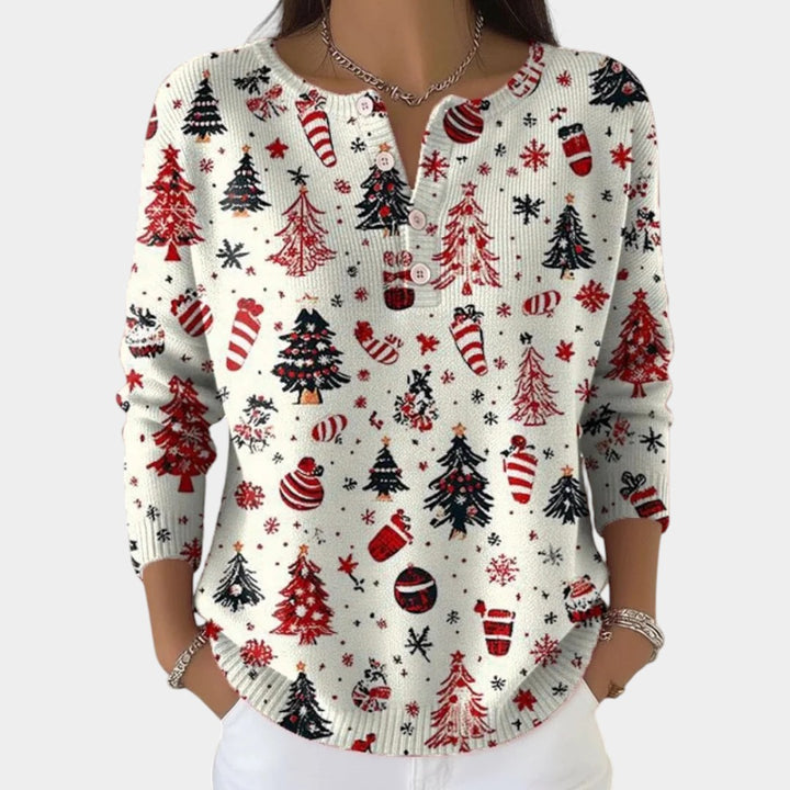 Anete – Ziemassvētku džemperis ar pogām