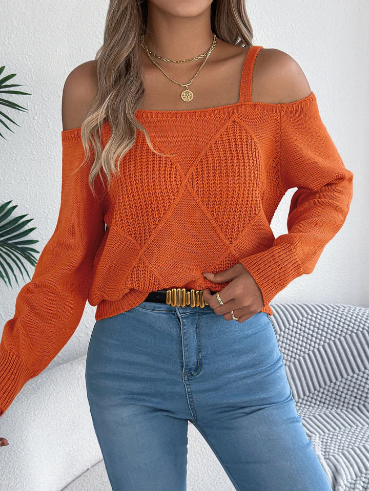 Pleašu plecu adīta džemperis