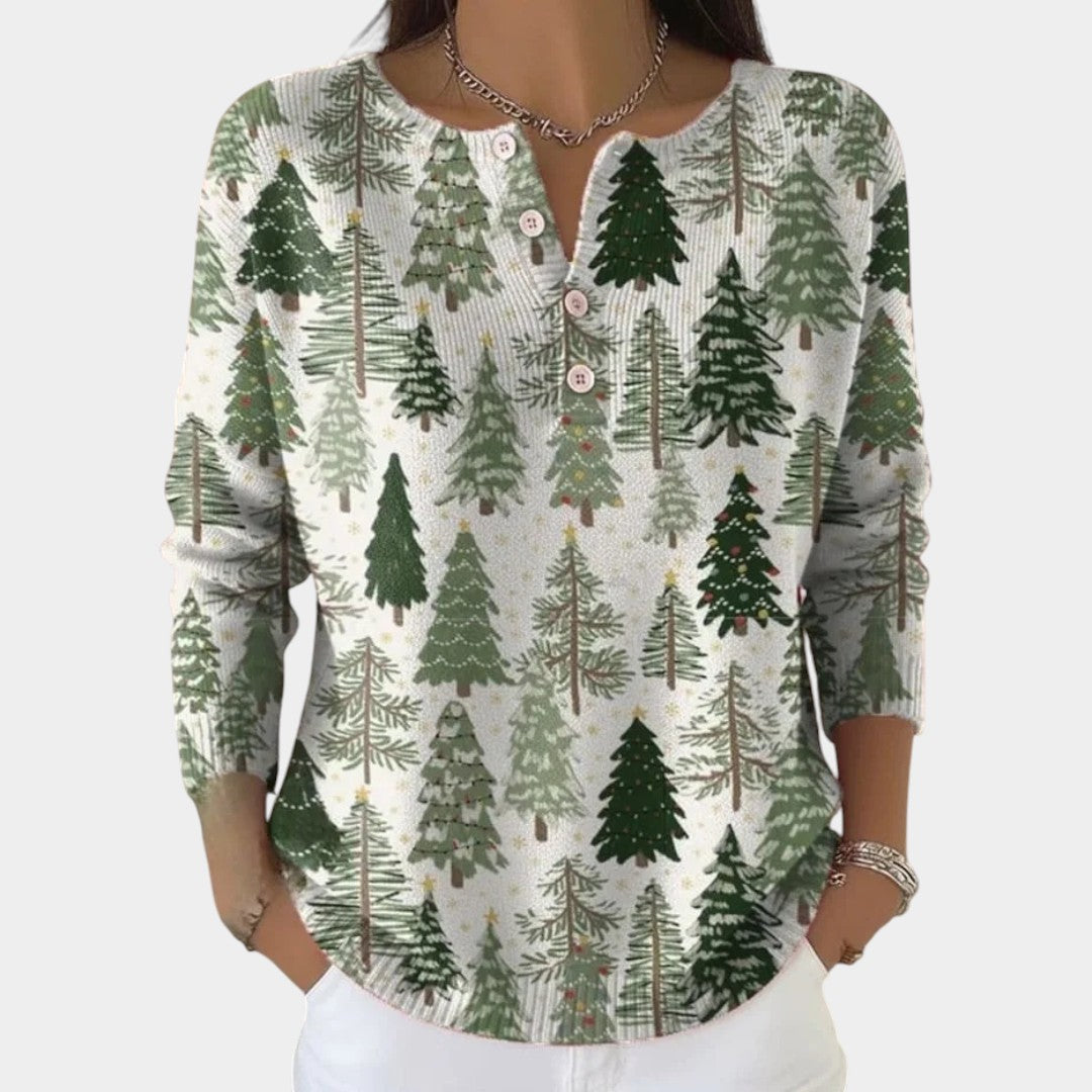 Anete – Ziemassvētku džemperis ar pogām