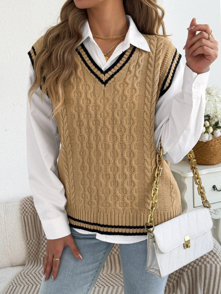 Krāsu Bloku Svītrainā Vestē