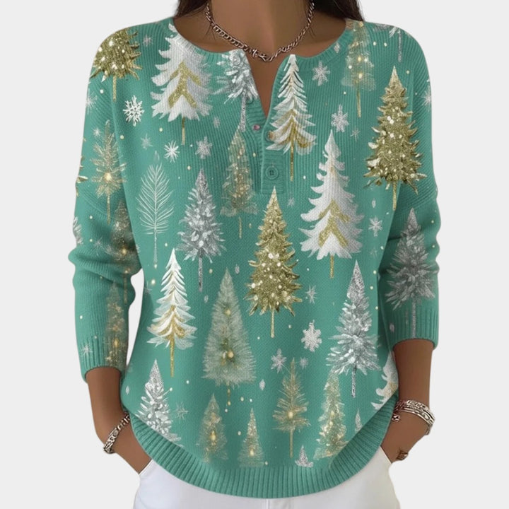 Anete – Ziemassvētku džemperis ar pogām