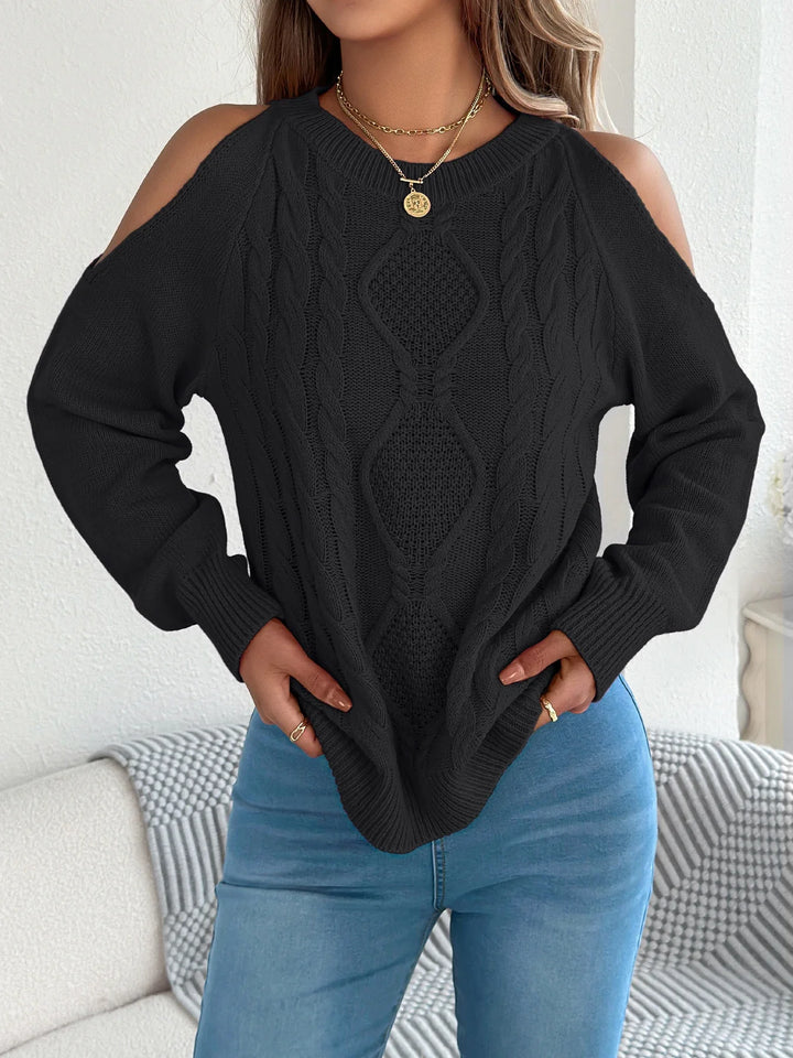 Plecu Apsējs Vērpjot Adītu Džemperi