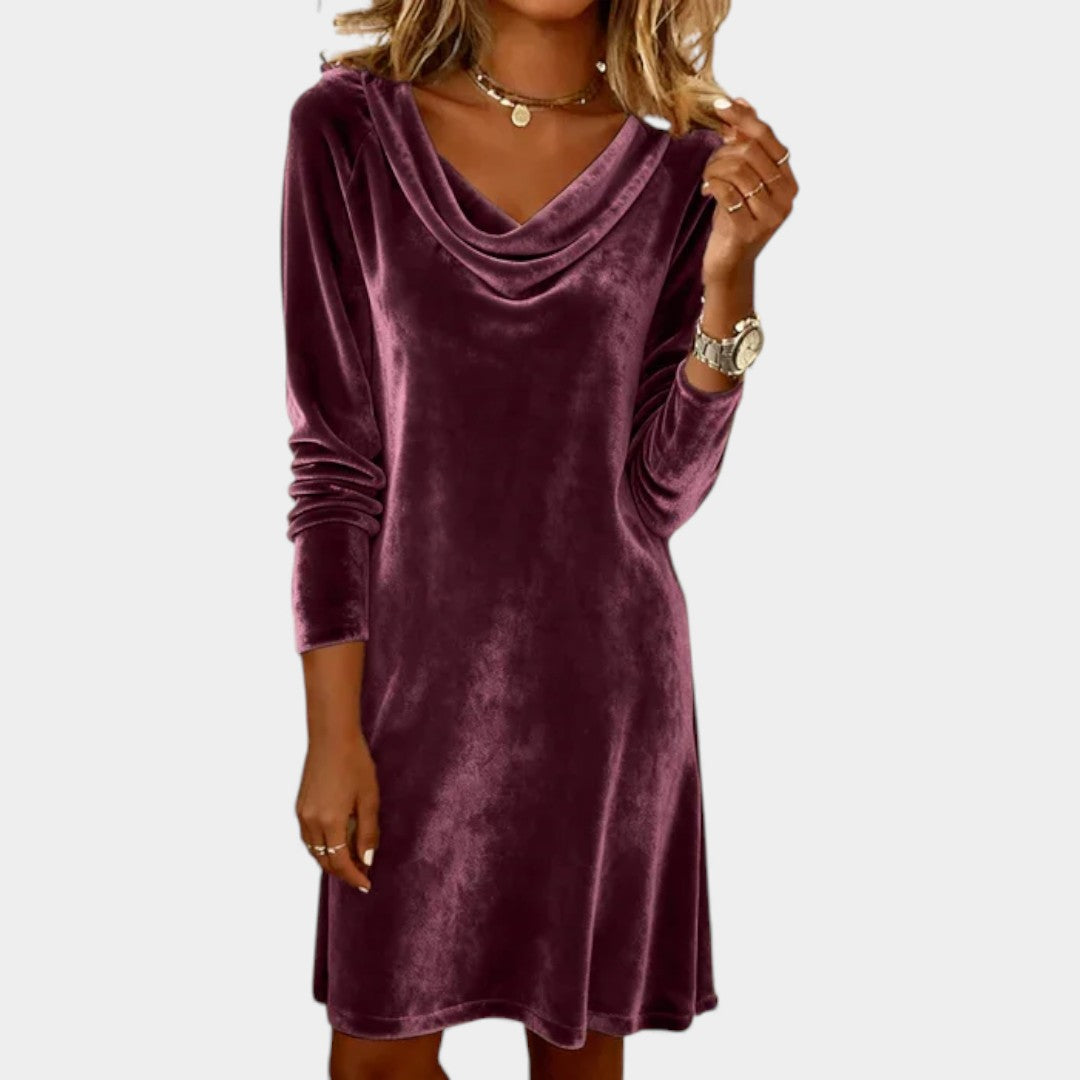 Līga | Brīvi pieguļošs samta kleita