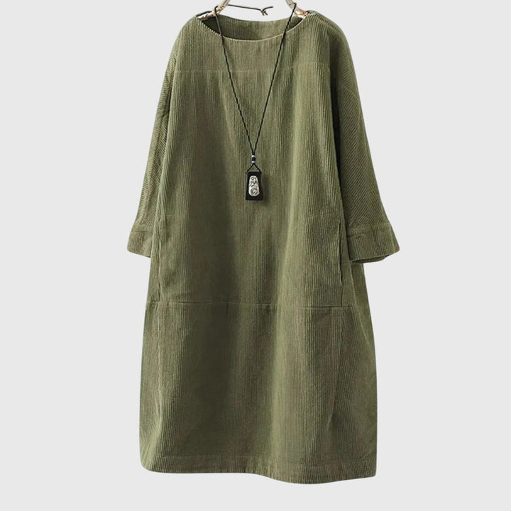 Grace | Relaksēta korduroja midi kleita