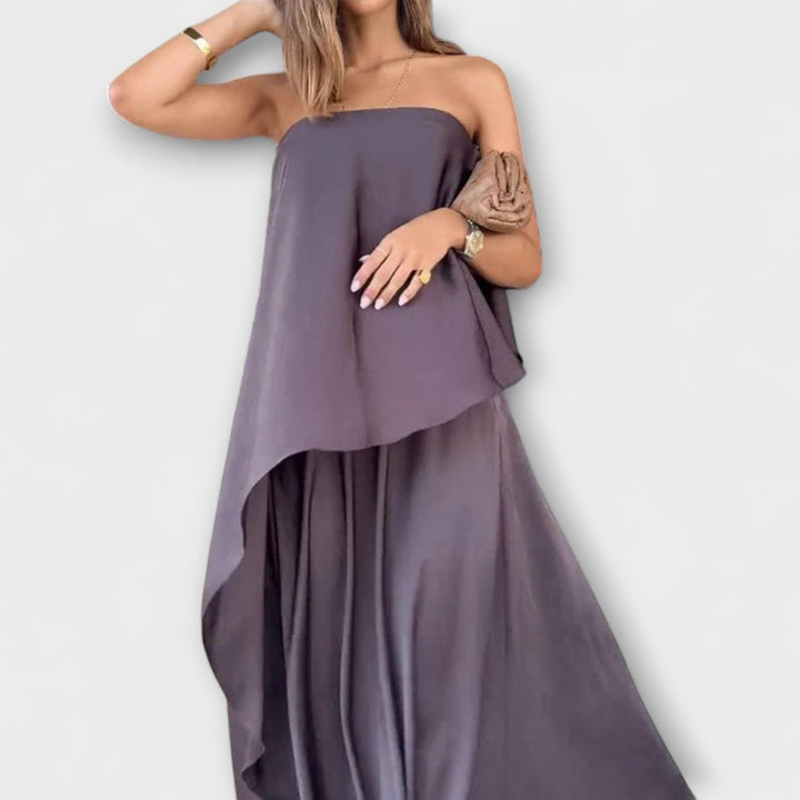 Ruby - Elegants bez piedurknēm tops un svārki