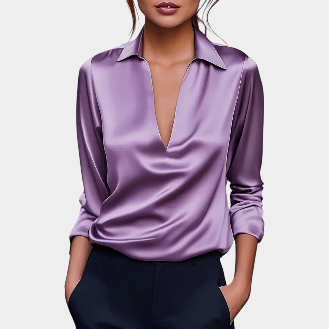 Daina – Premium Satīna V-veida Blūze