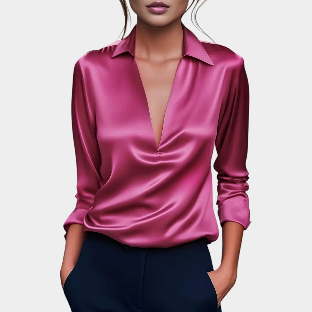 Daina – Premium Satīna V-veida Blūze