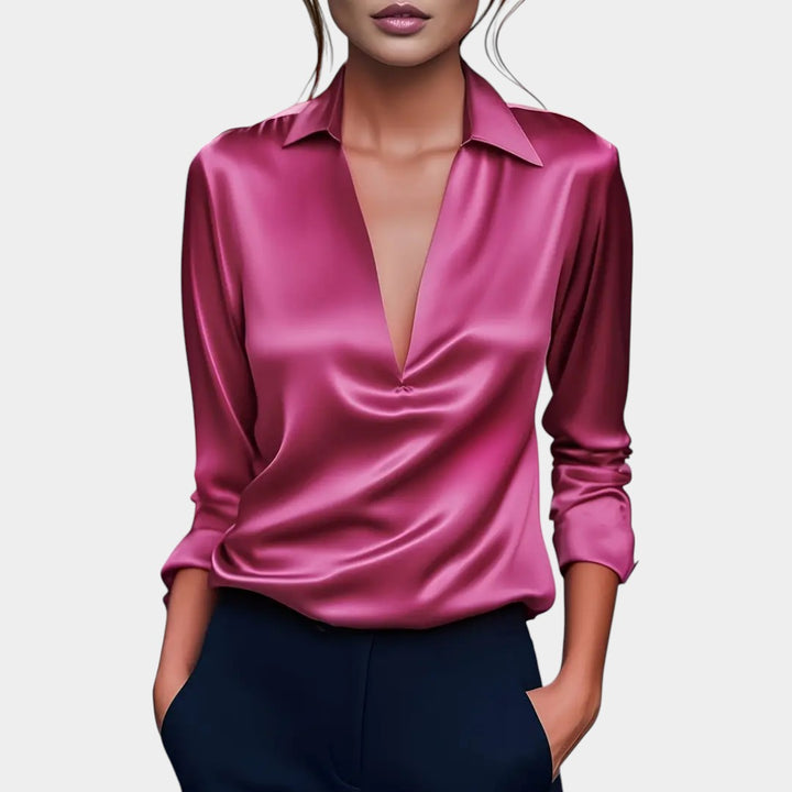 Daina – Premium Satīna V-veida Blūze