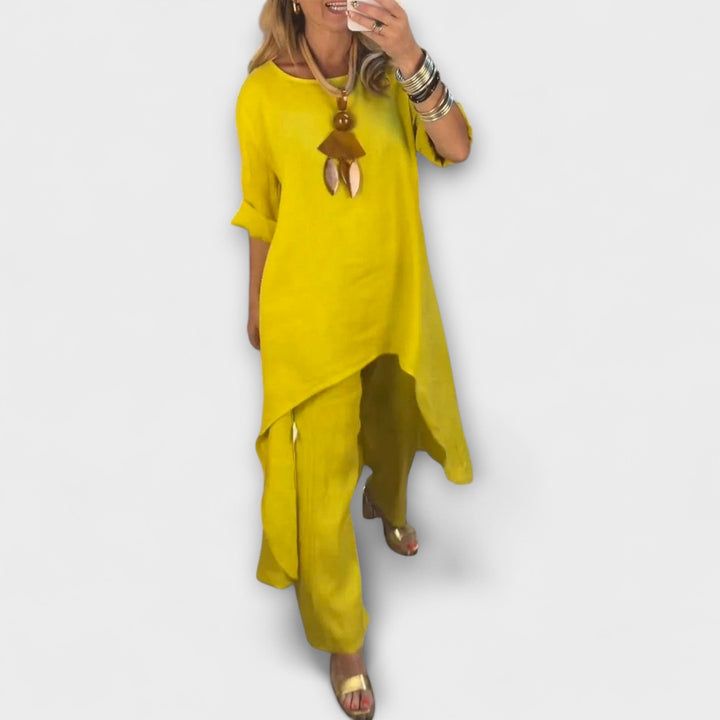 Tabea - Linna kombinezons ar apaļu kakla izgriezumu