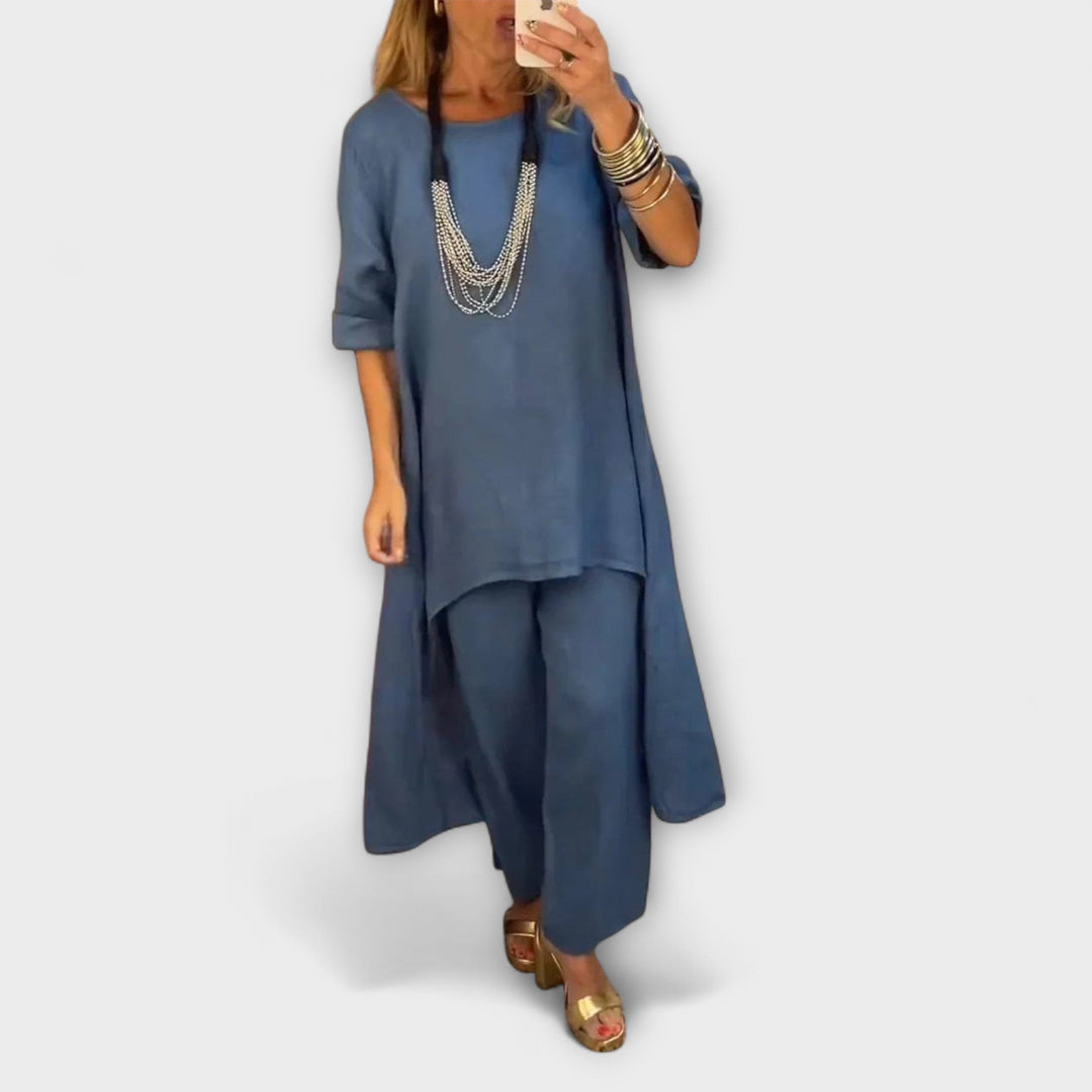 Tabea - Linna kombinezons ar apaļu kakla izgriezumu